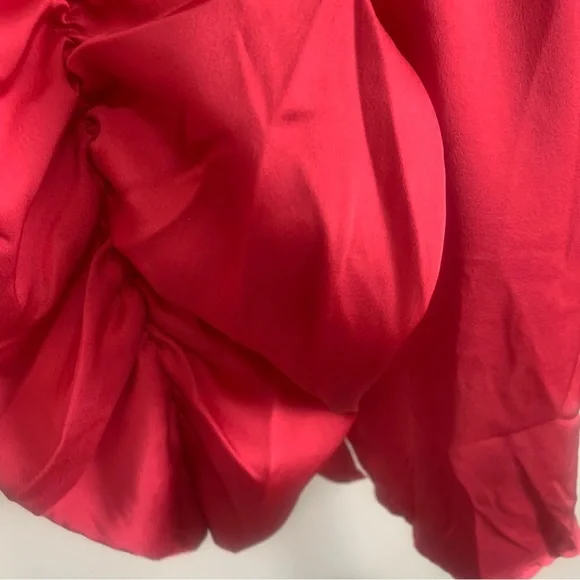 Eloquii Satin Long Sleeve Bow Gathered Blouse - Picture 9 of 10